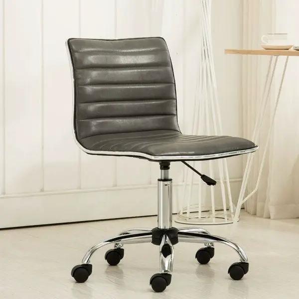 Heavy Duty Gray Channel-Tufted Conference Chair by HomePacific