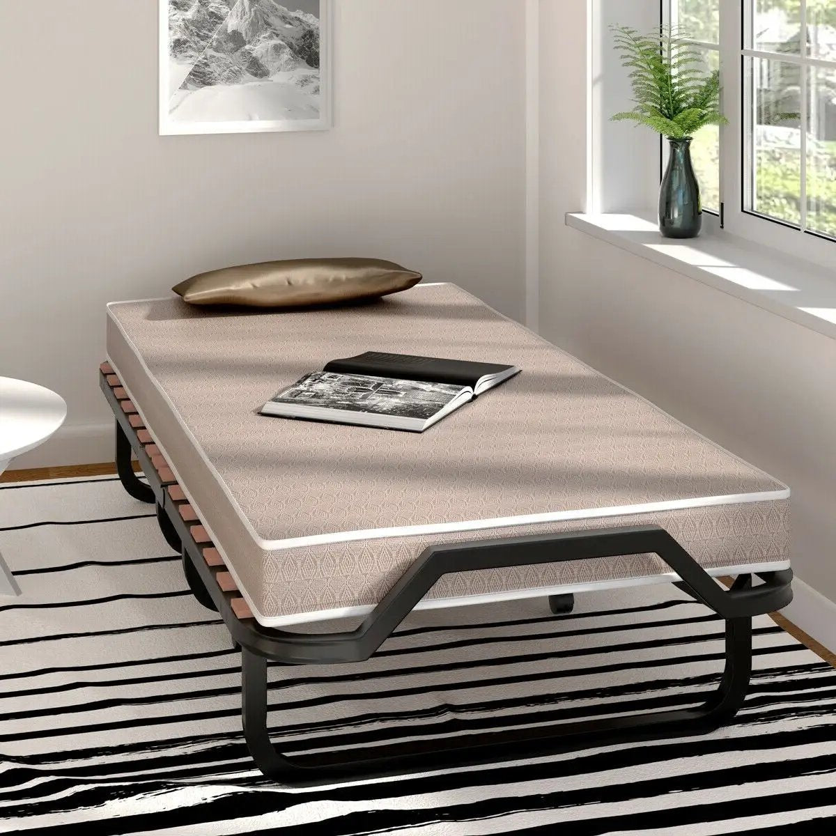 Rollaway Bed with Casters Wheels and Folding Memory Foam Mattress by HomePacific