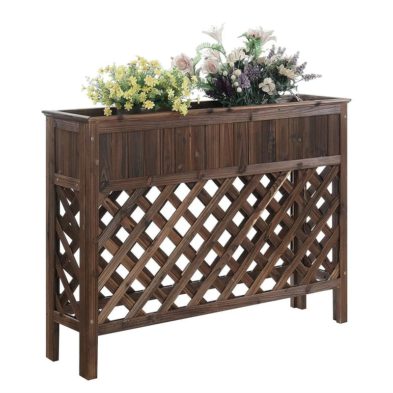 Large Raised Patio Planter Weathered Cedar L 48" x W 12.5" x 35.5" by HomePacific