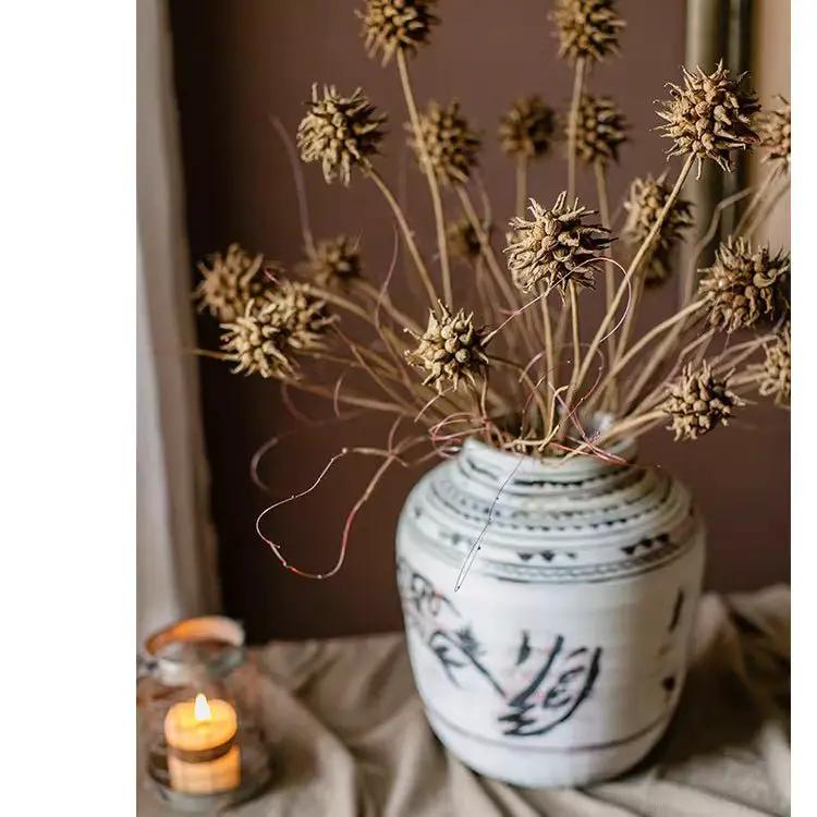 Faux Thistle Seed Pod Stem 33" Tall by RusticReach