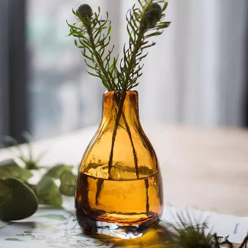 Amber Handblown Glass Bottle by RusticReach