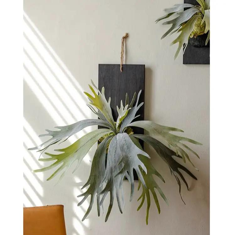 Artificial Antler Fern on Solid Wood Base by RusticReach