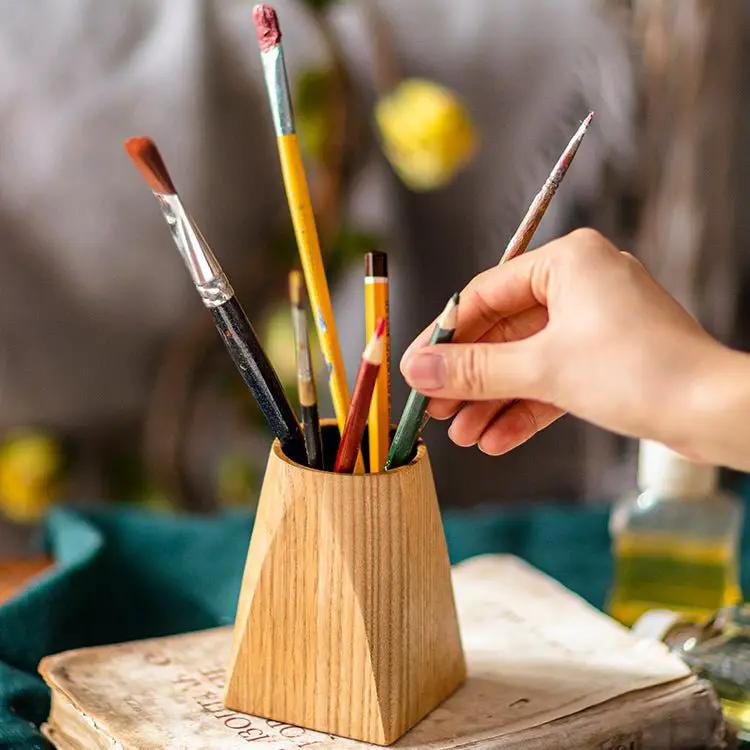 Ash Wood Desktop Pen Holder by RusticReach