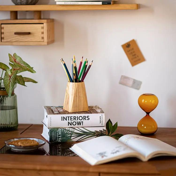 Ash Wood Desktop Pen Holder by RusticReach