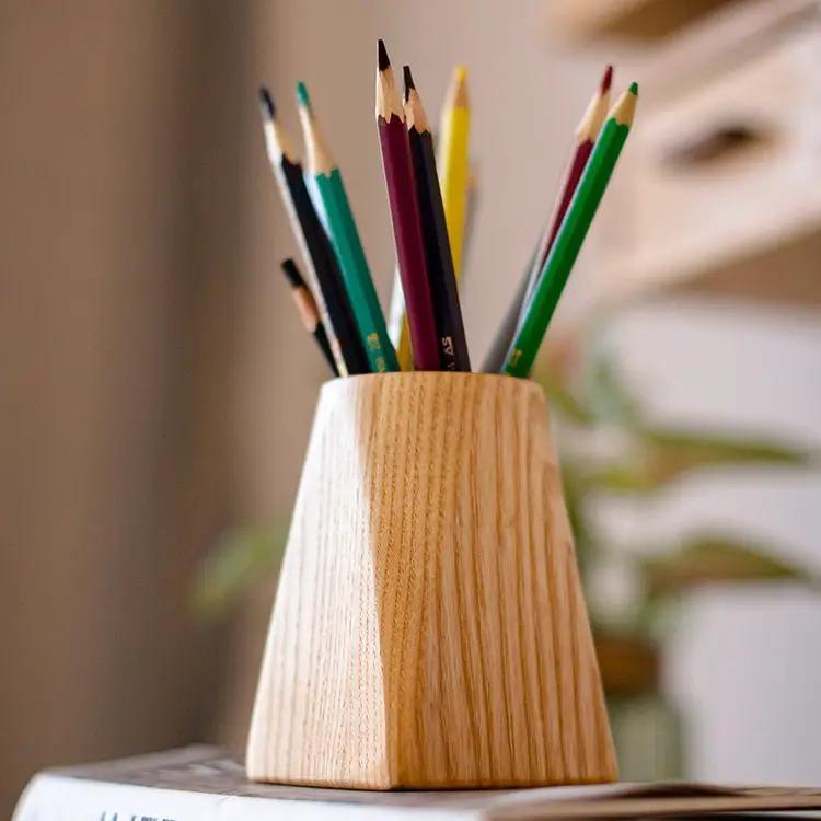 Ash Wood Desktop Pen Holder by RusticReach