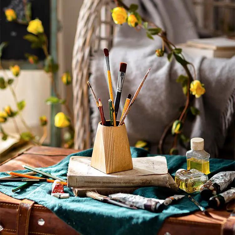 Ash Wood Desktop Pen Holder by RusticReach