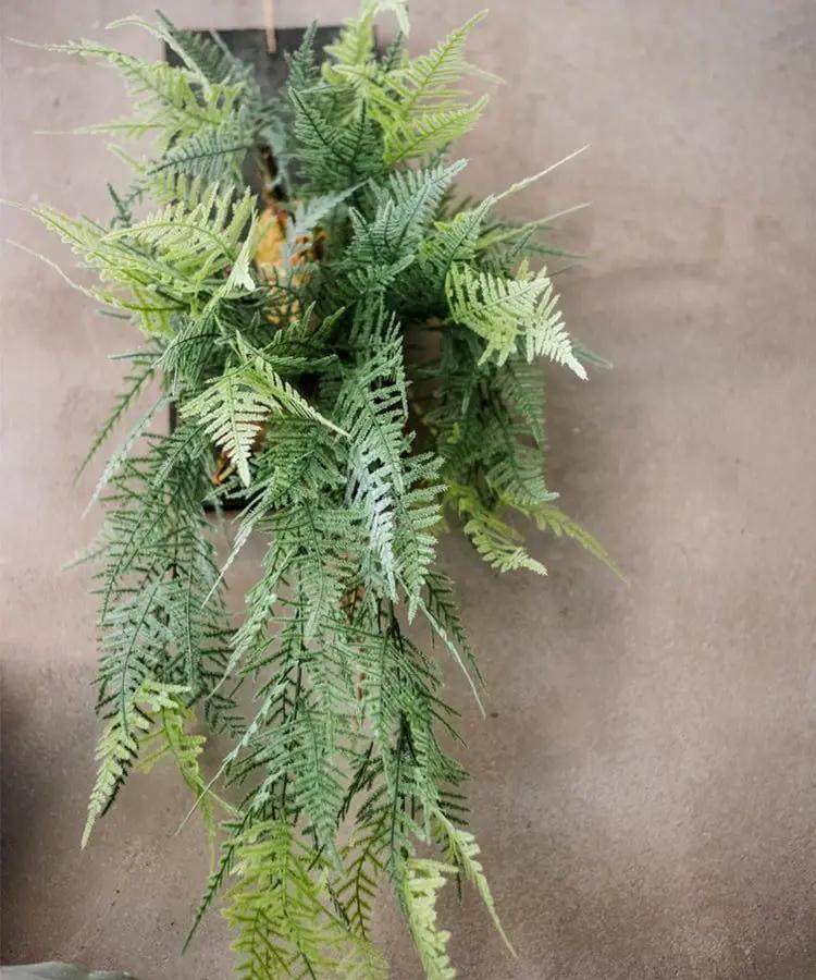 Faux Artificial Asparagus Setaceus Wood Board Hanging Decoration by RusticReach