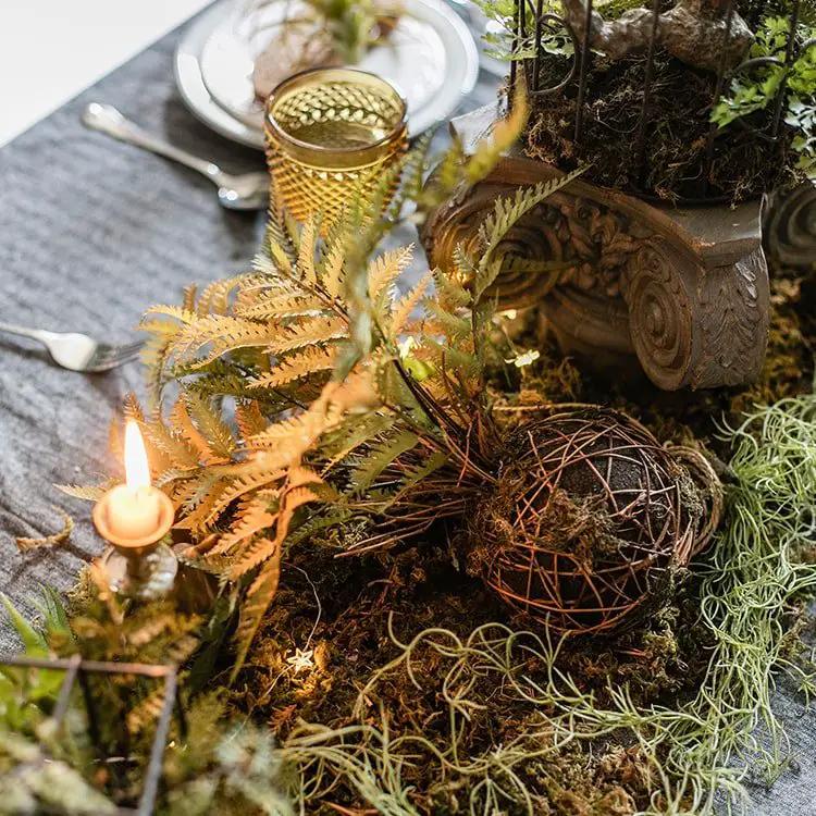 Artificial Fern Ball Faux Plant Fall Color by RusticReach