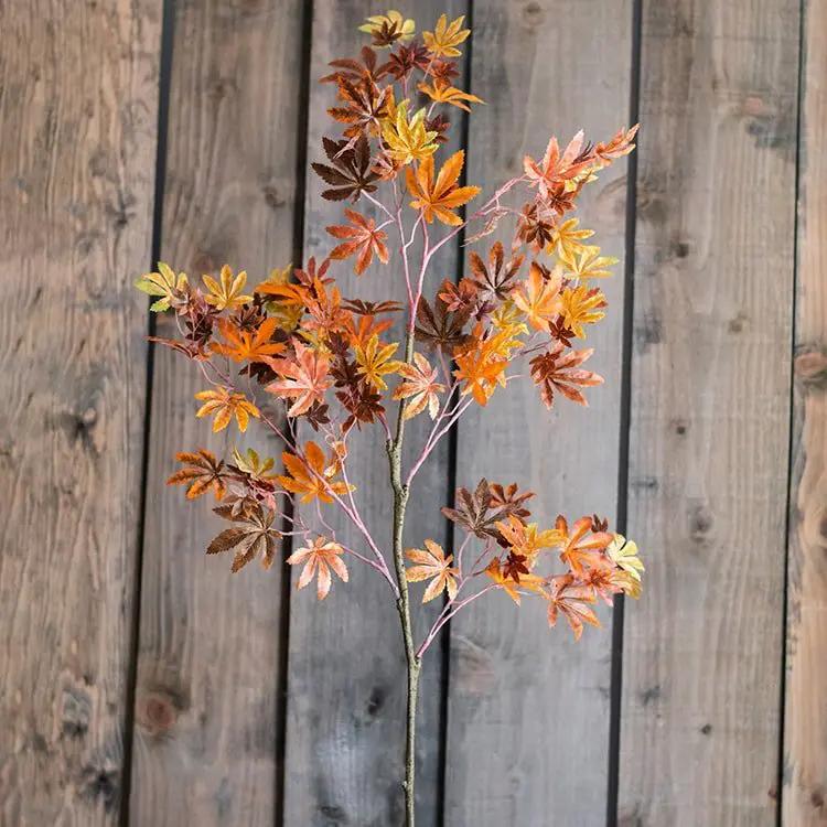 Artificial Fall Color Maple Leaf Stem Faux by RusticReach