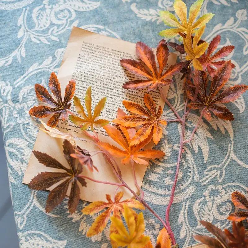 Artificial Fall Color Maple Leaf Stem Faux by RusticReach