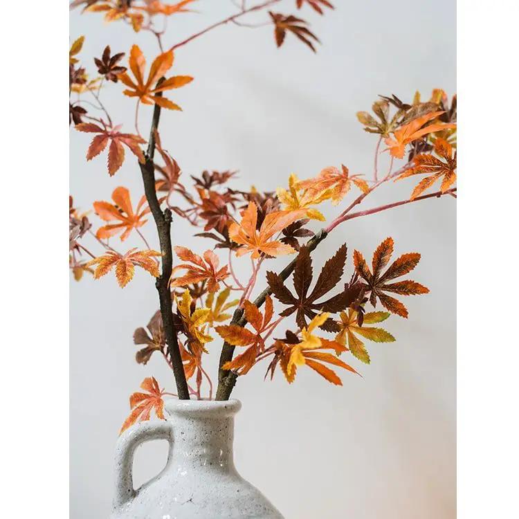 Artificial Fall Color Maple Leaf Stem Faux by RusticReach