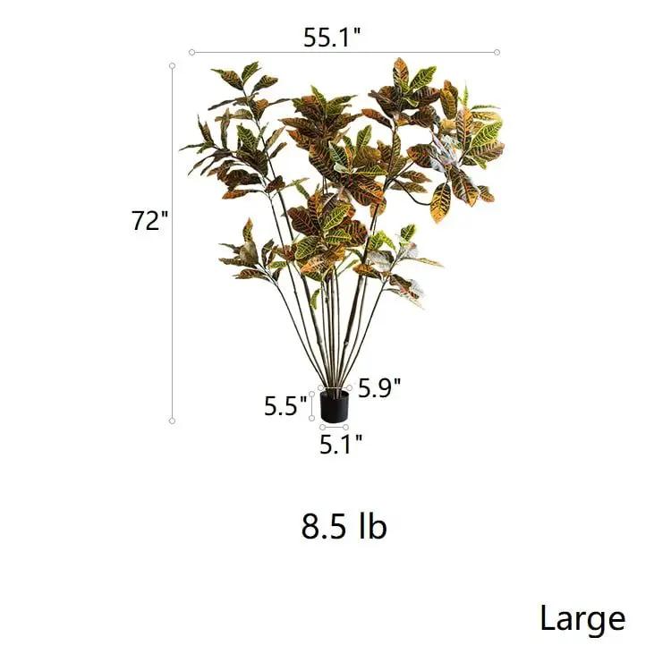 Large Leaf Artificial Croton Tree In Pot by RusticReach