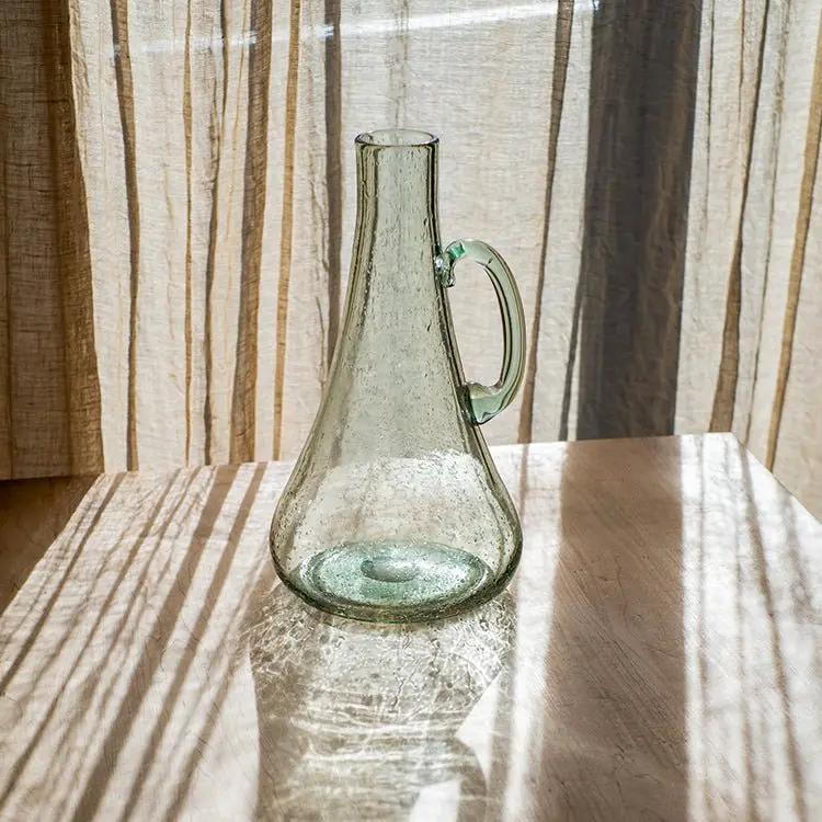 Small Openning Bubble Glass Kettle Vase 13" Tall by RusticReach