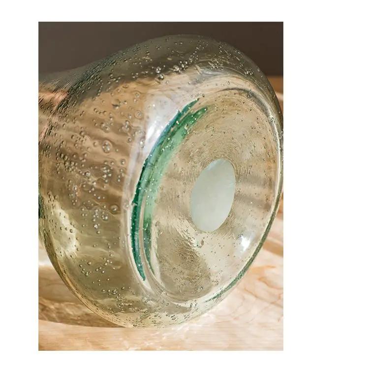 Small Openning Bubble Glass Kettle Vase 13" Tall by RusticReach