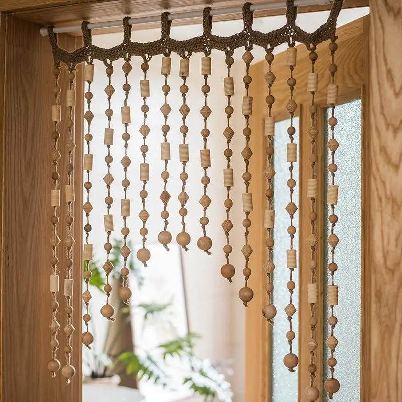 Wood Beaded Door Curtain by RusticReach
