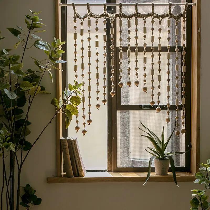 Wood Beaded Door Curtain by RusticReach