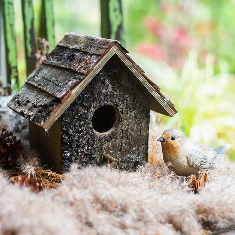 Birch Wood Decorative Bird House by RusticReach