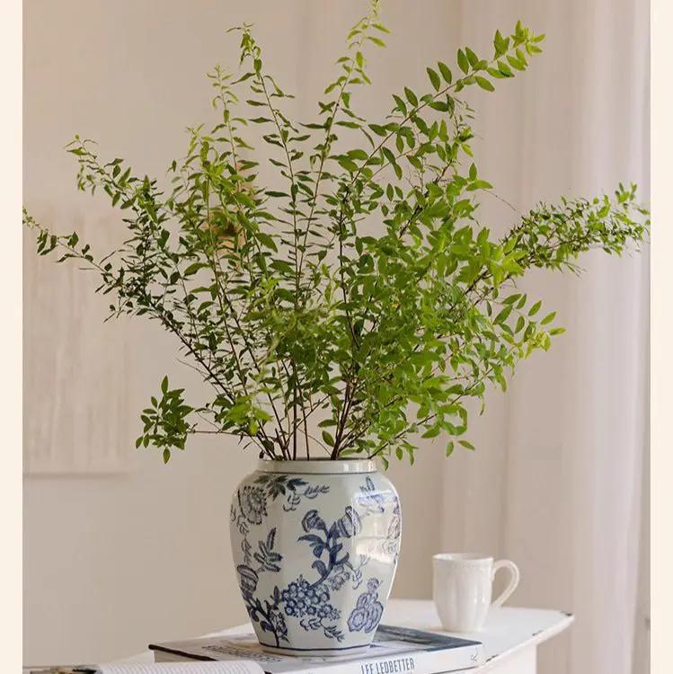 Blue and White Porcelain Floral Vase by RusticReach