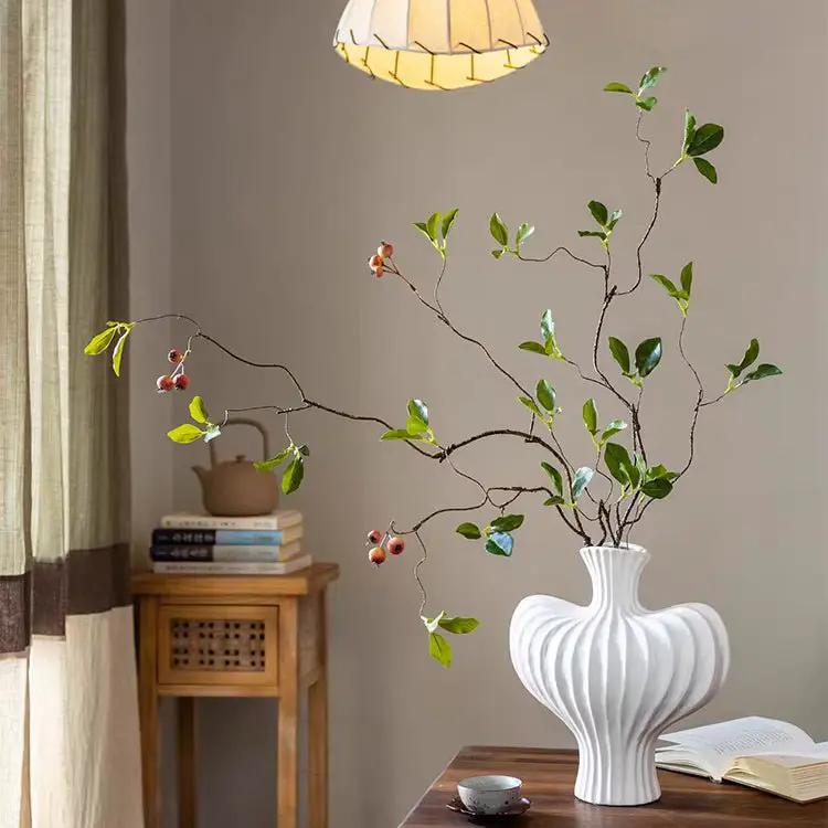 Faux Berry Leaf Branch Stem 45.2" Tall by RusticReach