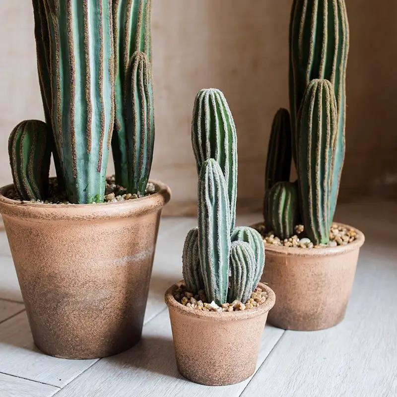 Artificial Faux Cactus in Brown Pot by RusticReach