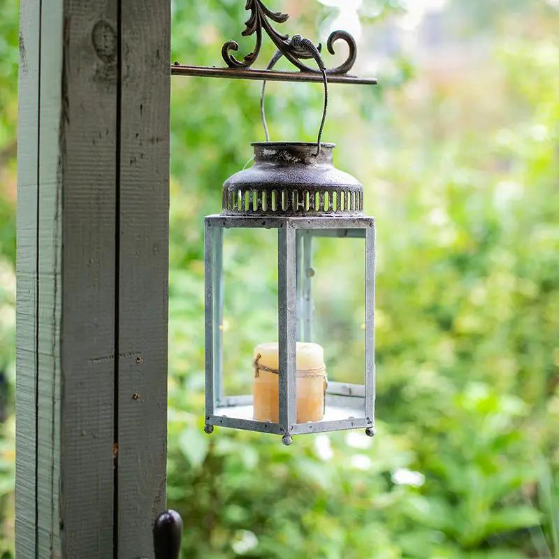 Glass Metal Lantern Candle Holder by RusticReach
