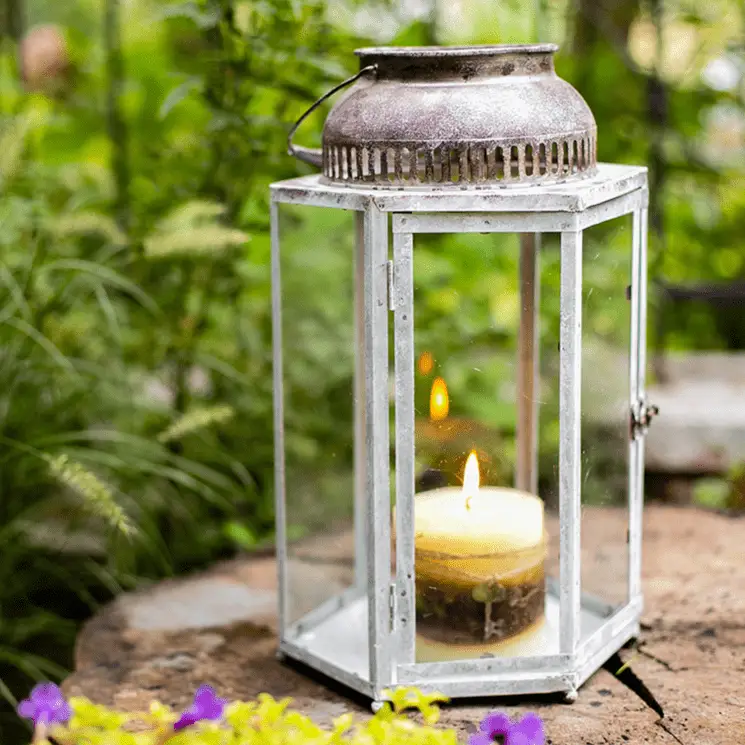 Glass Metal Lantern Candle Holder by RusticReach