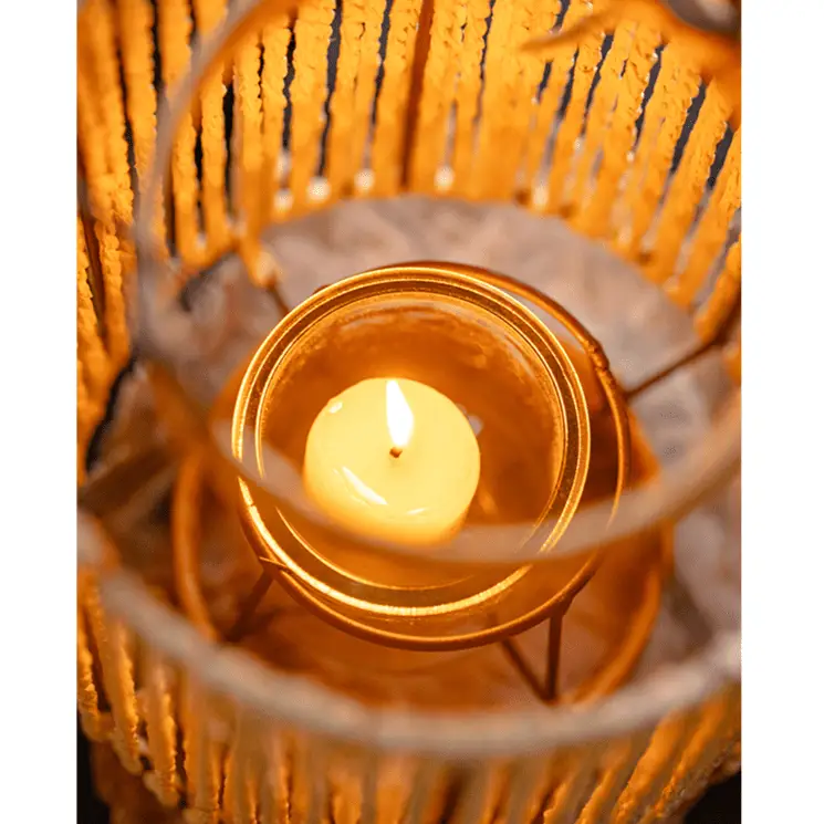 Portable Lantern Candle Holder Rope Paper Lantern by RusticReach