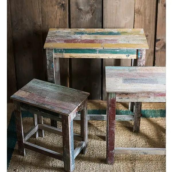 Colorful Solidwood Plant Stand Side Table by RusticReach