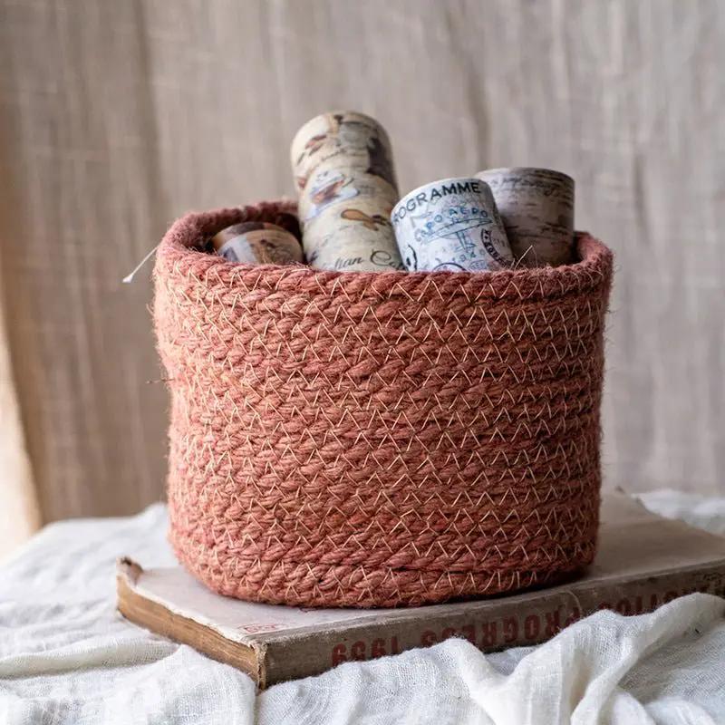 Cotton Rope Woven Basket Desktop Organizer by RusticReach