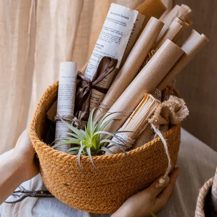 Cotton Rope Woven Basket Desktop Organizer by RusticReach