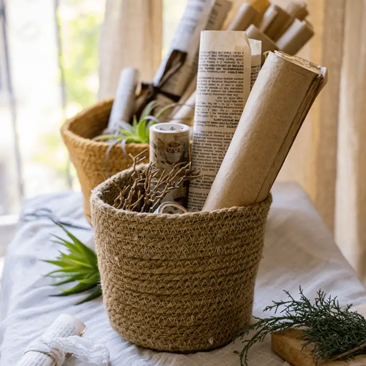Cotton Rope Woven Basket Desktop Organizer by RusticReach
