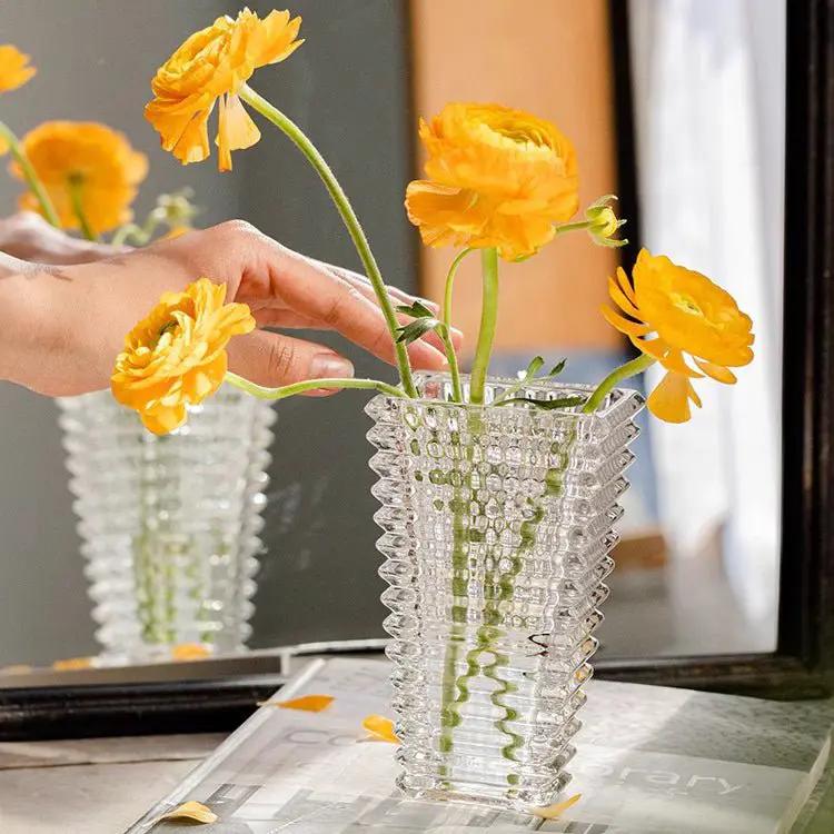 Crystal-Cut Look Glass Vase by RusticReach