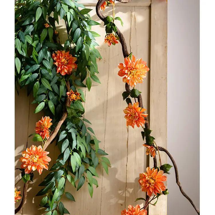 Artificial Dahlia Flower Vine 59" Long by RusticReach