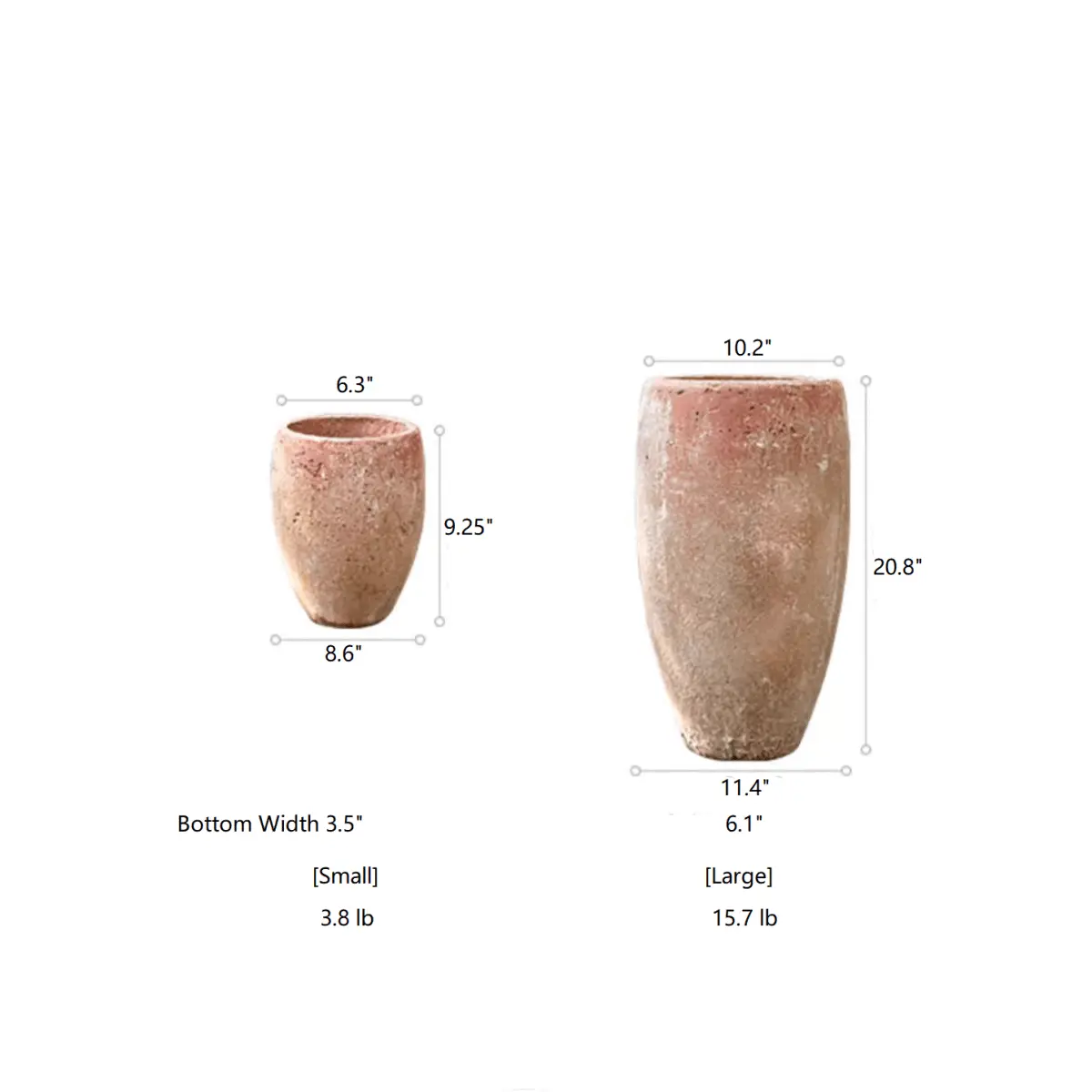 Distressed Cement Plant Pot Tall by RusticReach