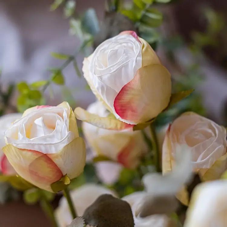 Artificial Faux Silk Flower Dry Rose Stem White or Yellow 23" Tall by RusticReach