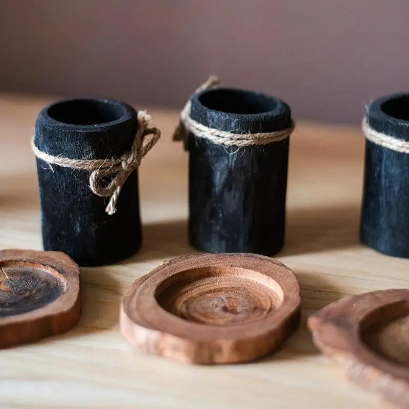 Desktop Charcoal Planter Wood Tray by RusticReach