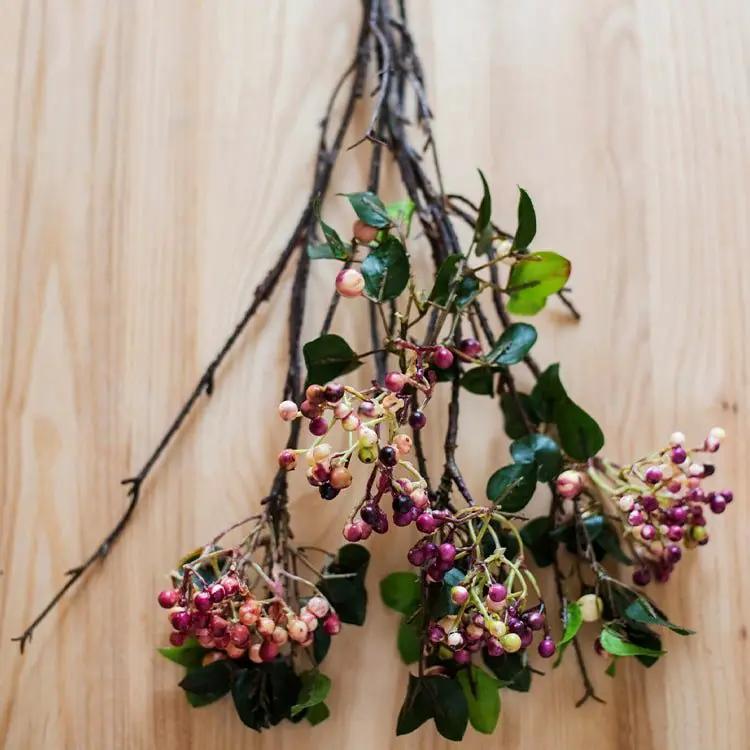 Rose Purple Elder Flower Leaf Bunch 22" Tall by RusticReach
