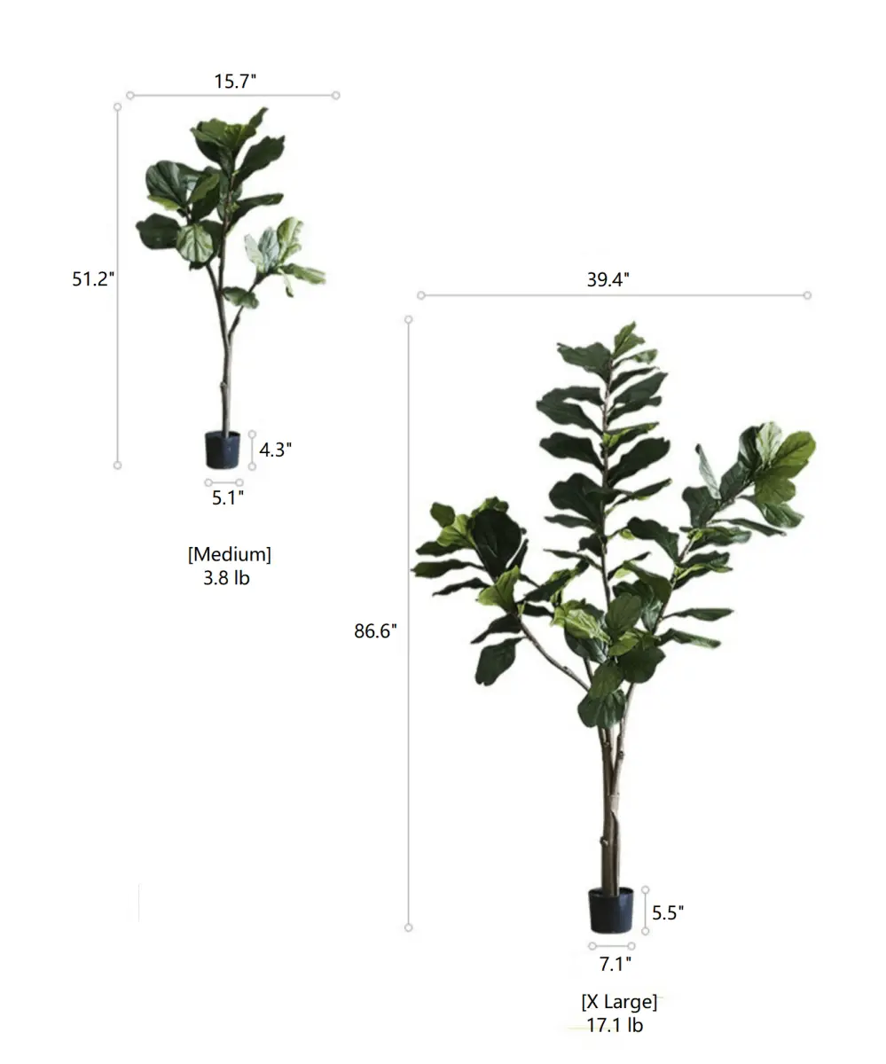 Artificial Tree Fiddle Leaf Tree In Pot by RusticReach