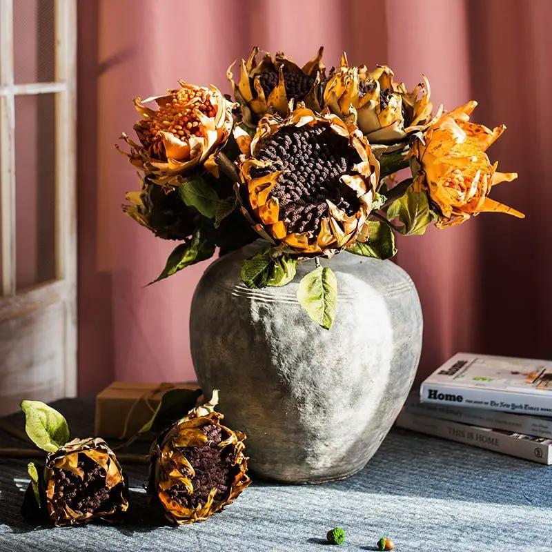 Artificial Flannel Sunflower Stem by RusticReach