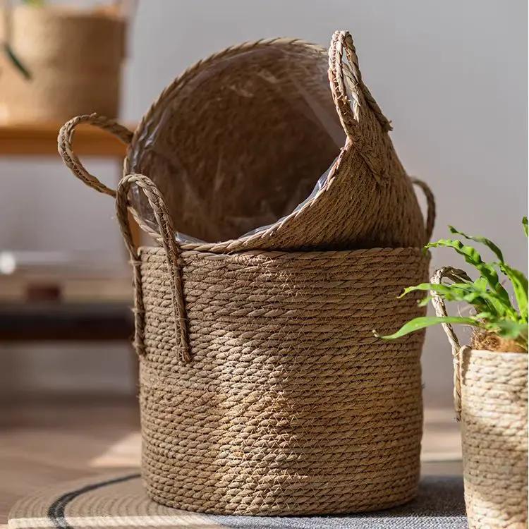 French Country Woven Planter Basket by RusticReach