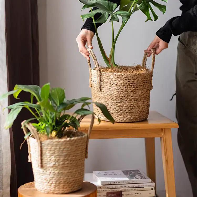 French Country Woven Planter Basket by RusticReach