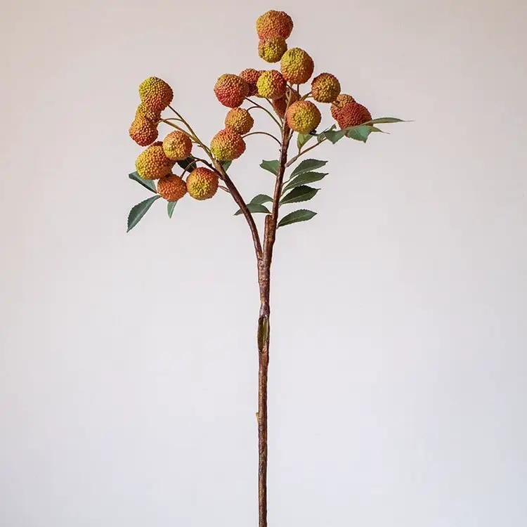 Artificial Fruit Lychee Stem 27" Tall Silk Plant by RusticReach