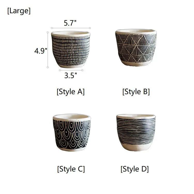 Geometric Art Concrete Flower Pot by RusticReach