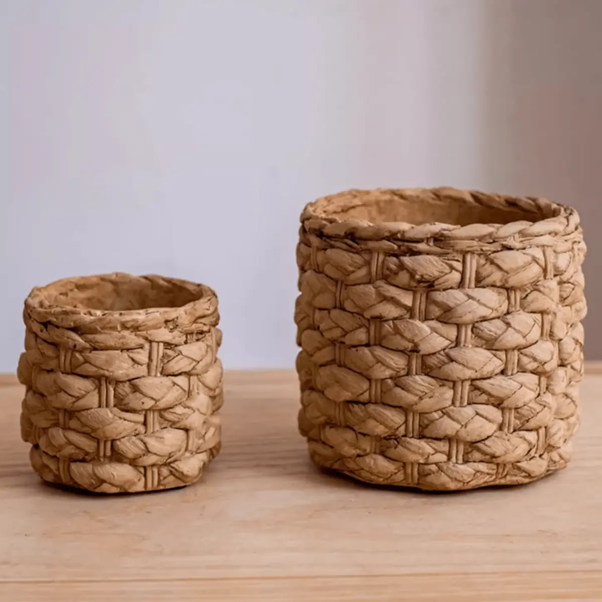 Grass Woven Looking Cement Planter by RusticReach