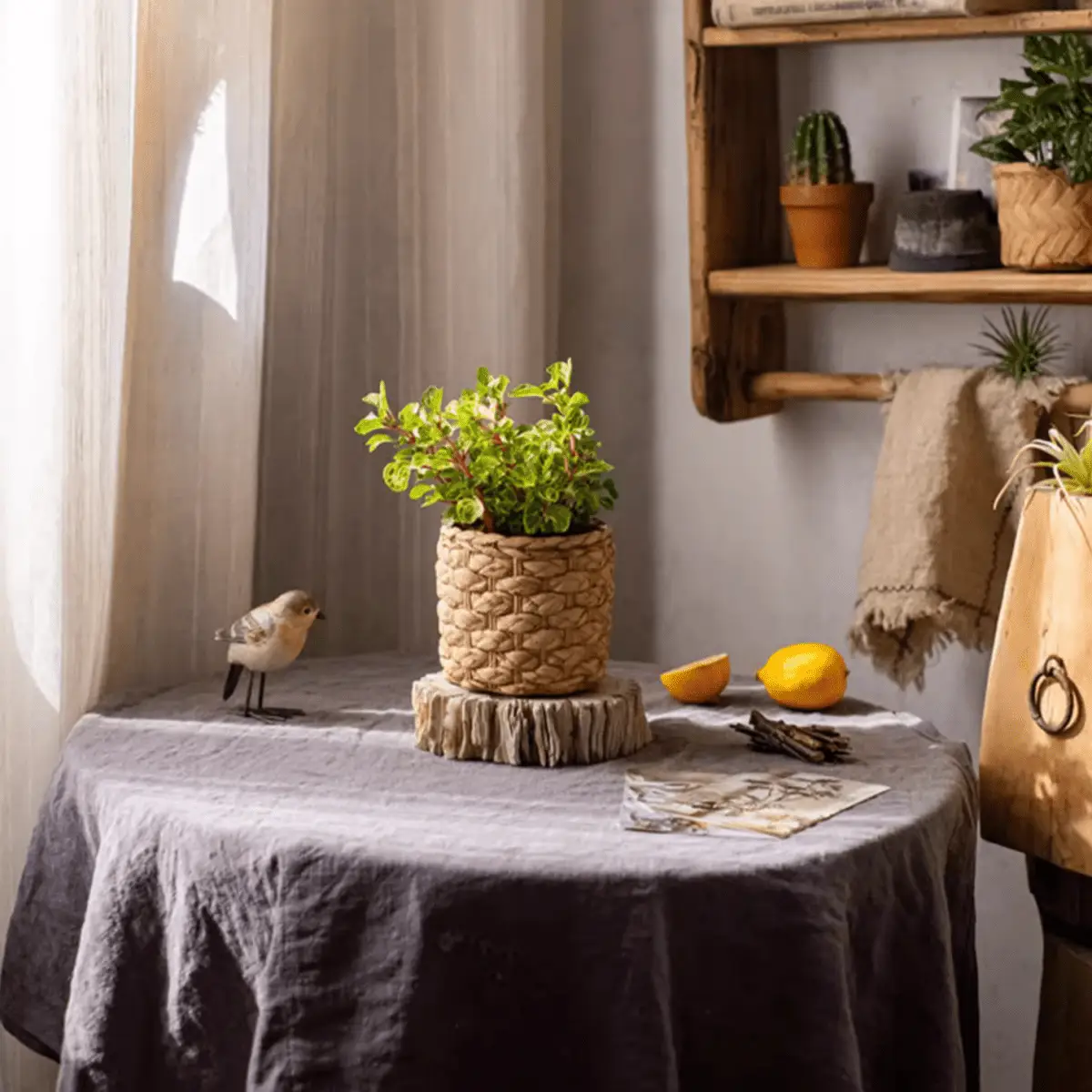 Grass Woven Looking Cement Planter by RusticReach
