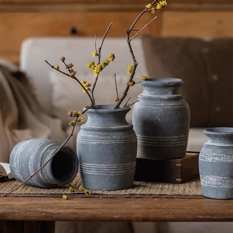 Handmade Gray Clay Pottery Vase by RusticReach
