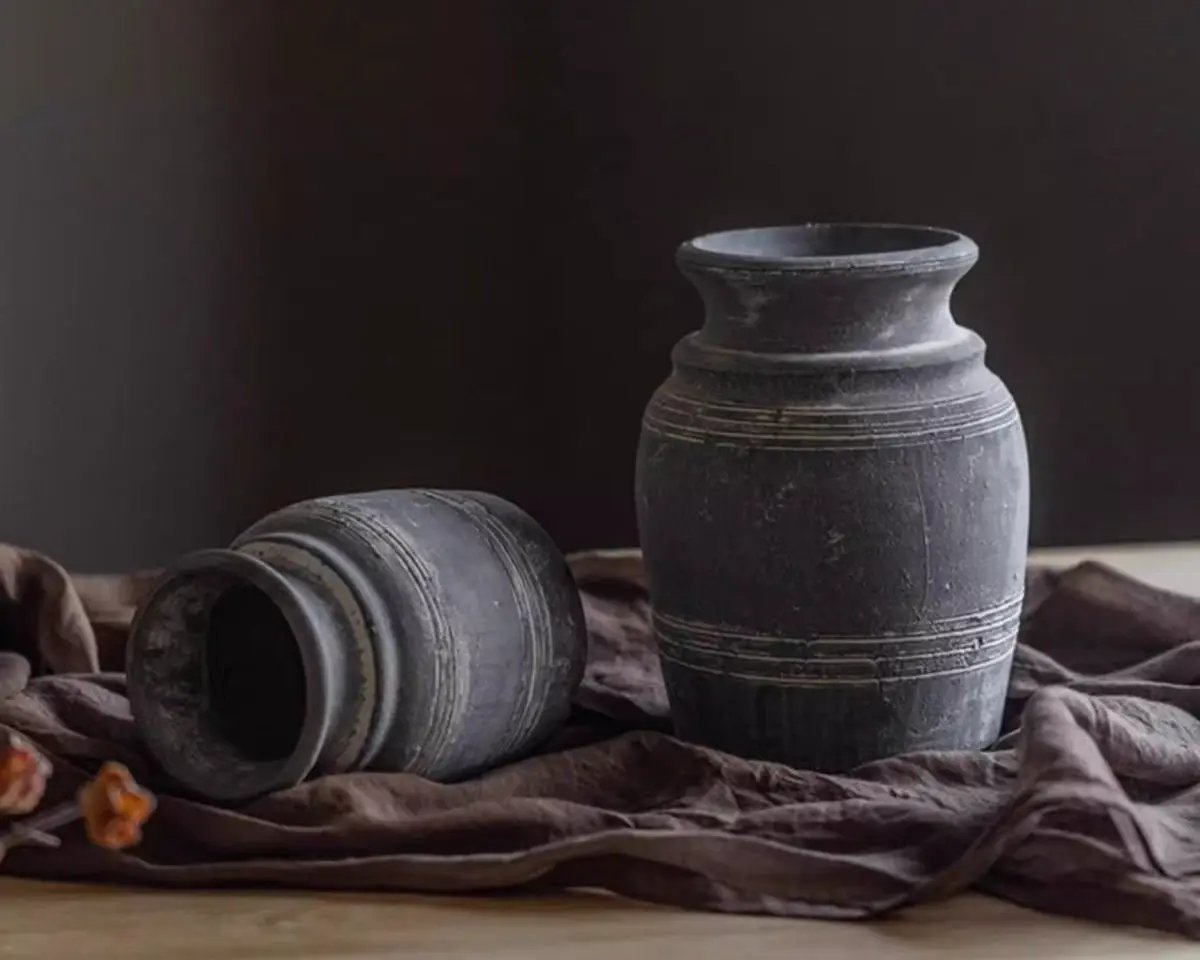 Handmade Gray Clay Pottery Vase by RusticReach