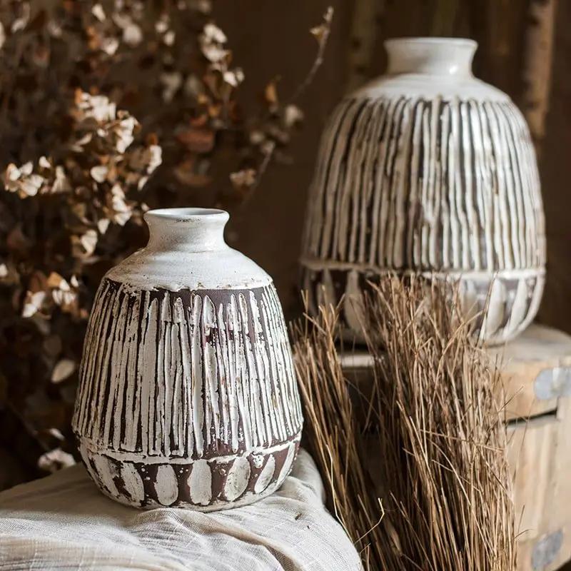 Handcrafted Ceramic Pottery Vase Brown by RusticReach