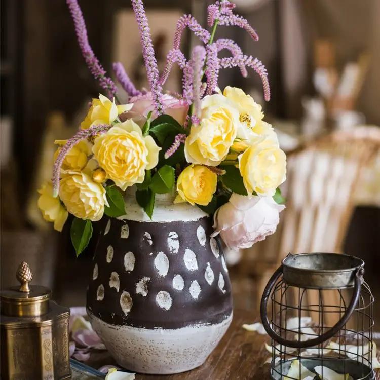 Handcrafted Ceramic Pottery Vase Brown by RusticReach