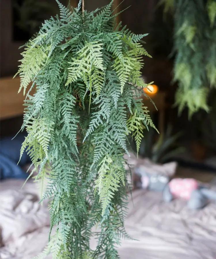 Faux Artificial Asparagus Setaceus Hanging Fern Plant by RusticReach